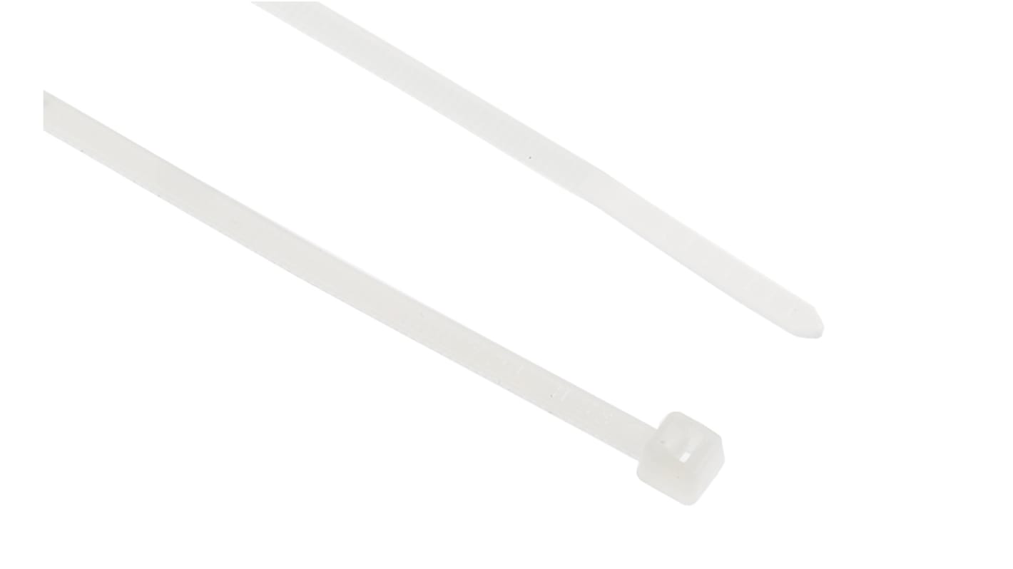 HellermannTyton Cable Tie, 145mm x 2.5 mm, Natural Polyamide 6.6 (PA66), Pk-100