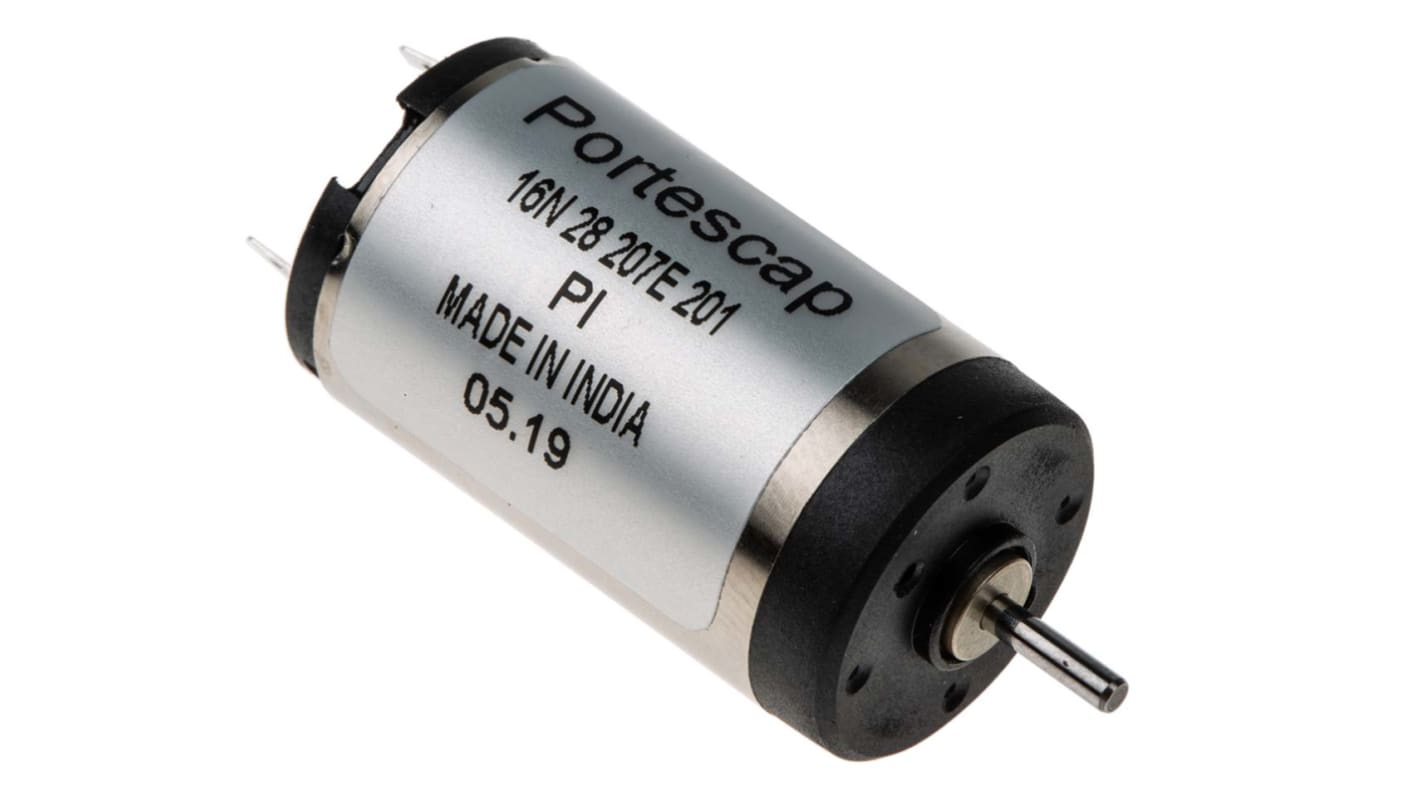 Portescap Brushed DC Motor, 2.3 W, 12 V dc, 2.4 mNm, 10800 rpm, 1.5mm Shaft Diameter