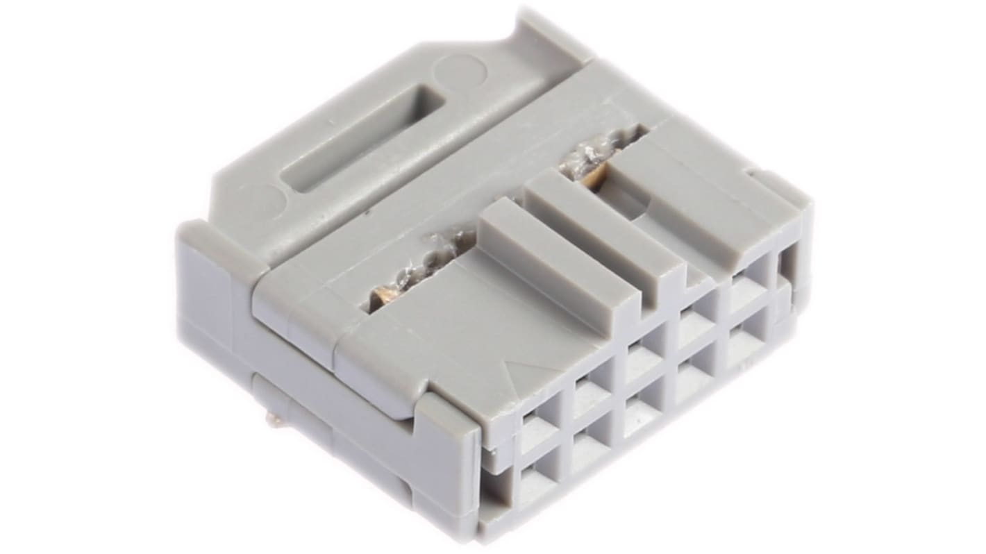 3M IDC连接器, 母座, 10p, 2.54mm间距, 2排, 电缆安装, IDC端接, 直角, 3000系列