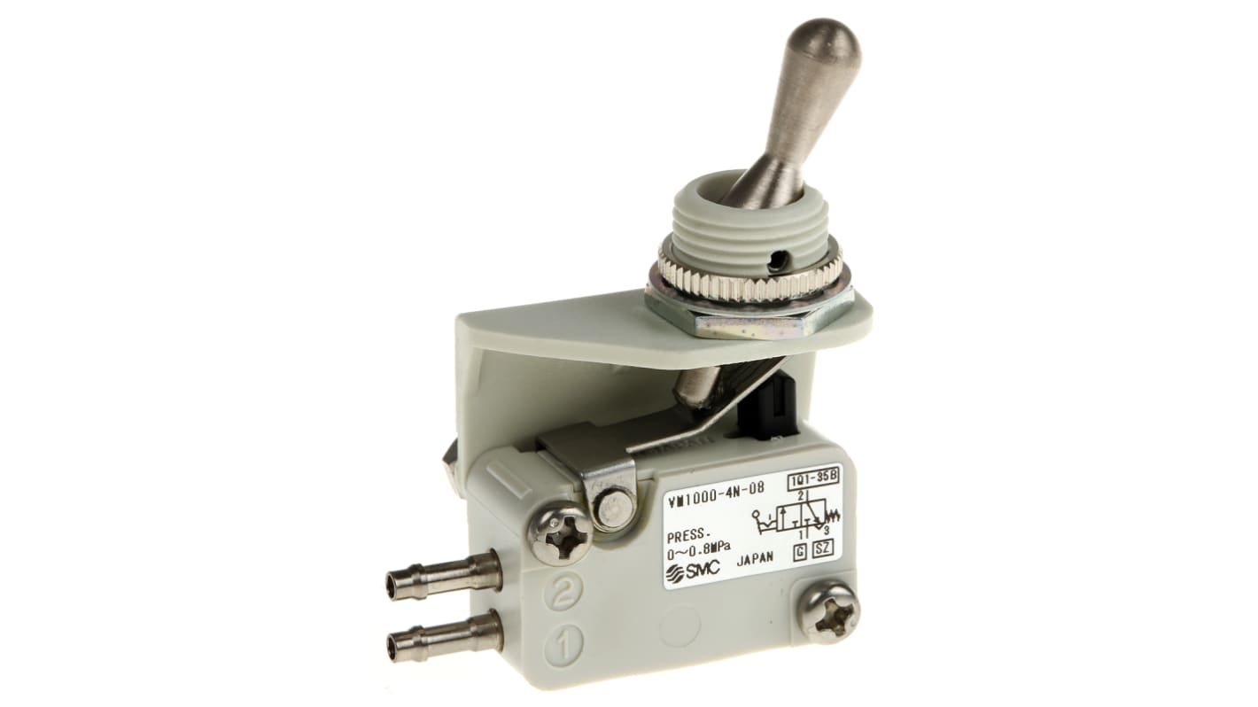SMC Toggle Lever 3/2 Pneumatic Manual Control Valve VM1000 Series, 2.5mm, III B