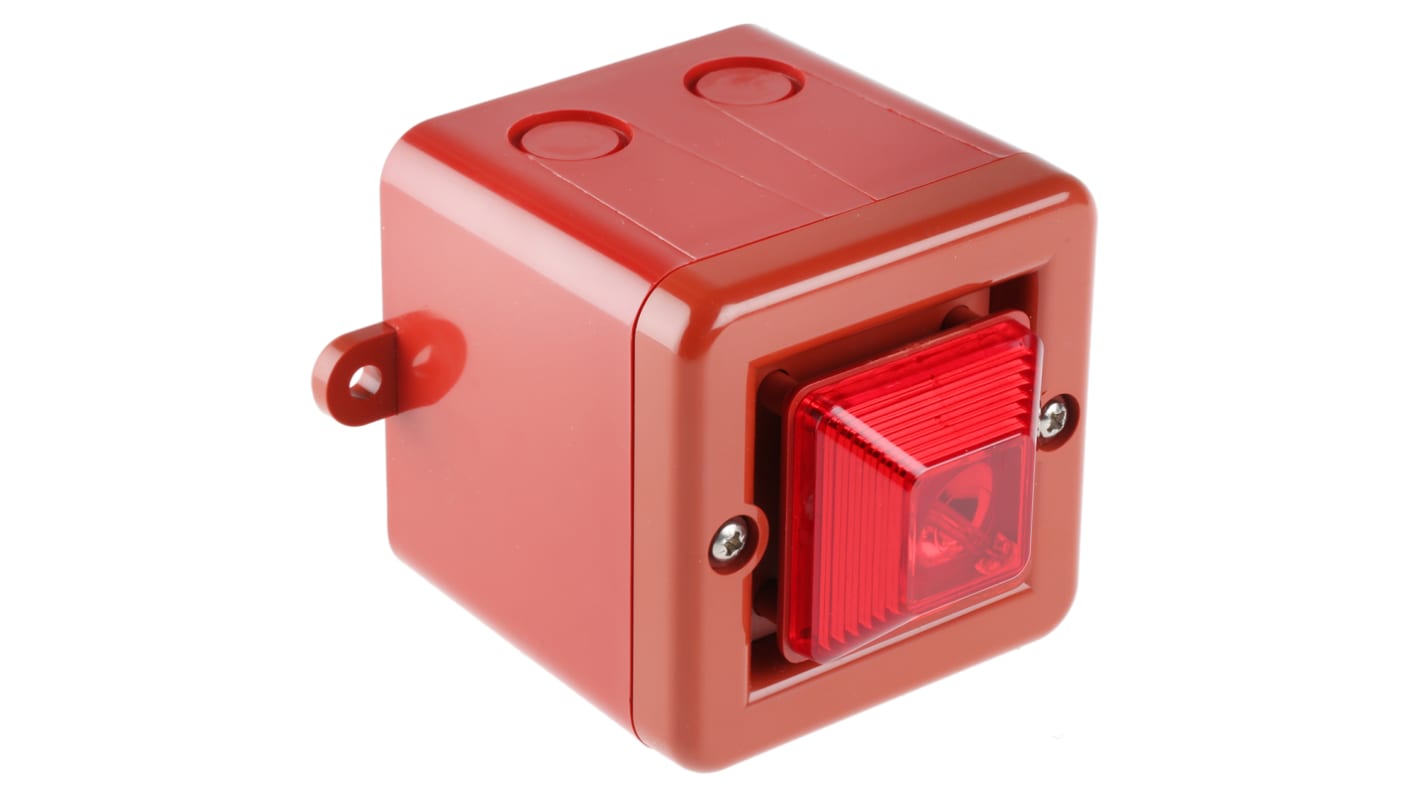 Segnalatore acustico e luminoso e2s serie SON4, Rosso, 24 V c.c., 104dB a 1 m, IP66