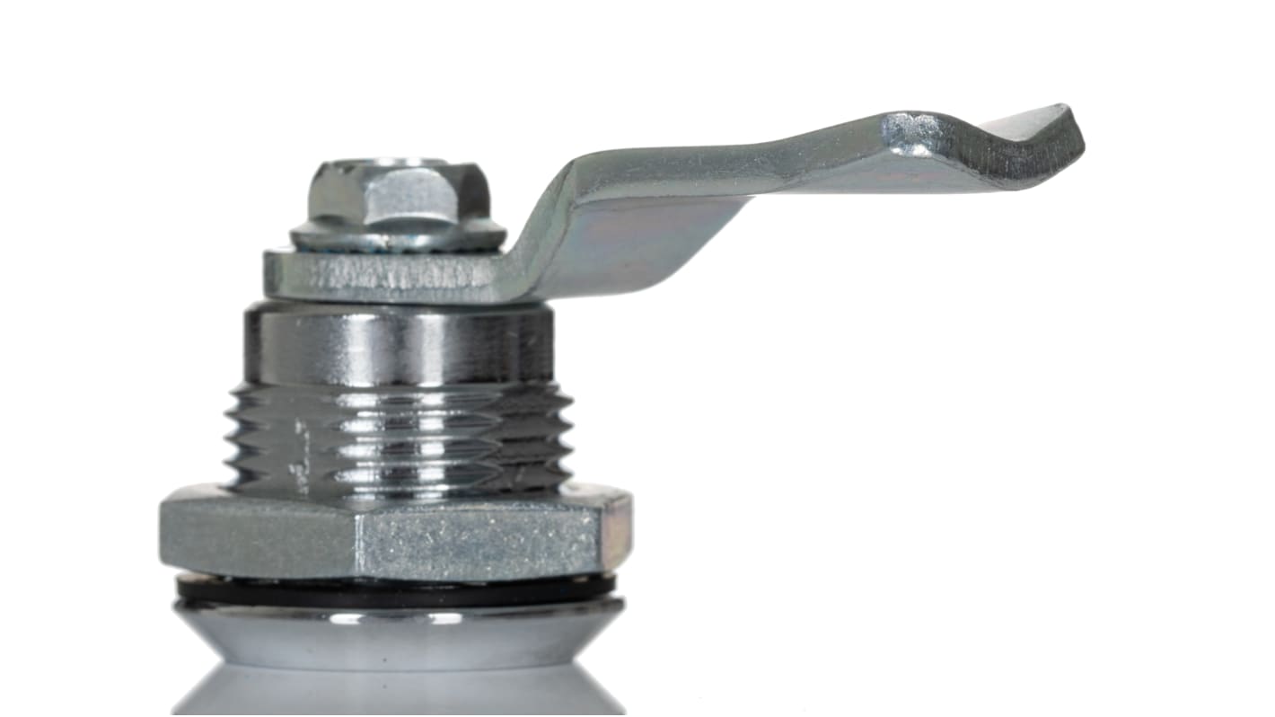 RS PRO Silver Die Cast Triangular Lock, 25mm Panel-to-Tongue, Key Unlock