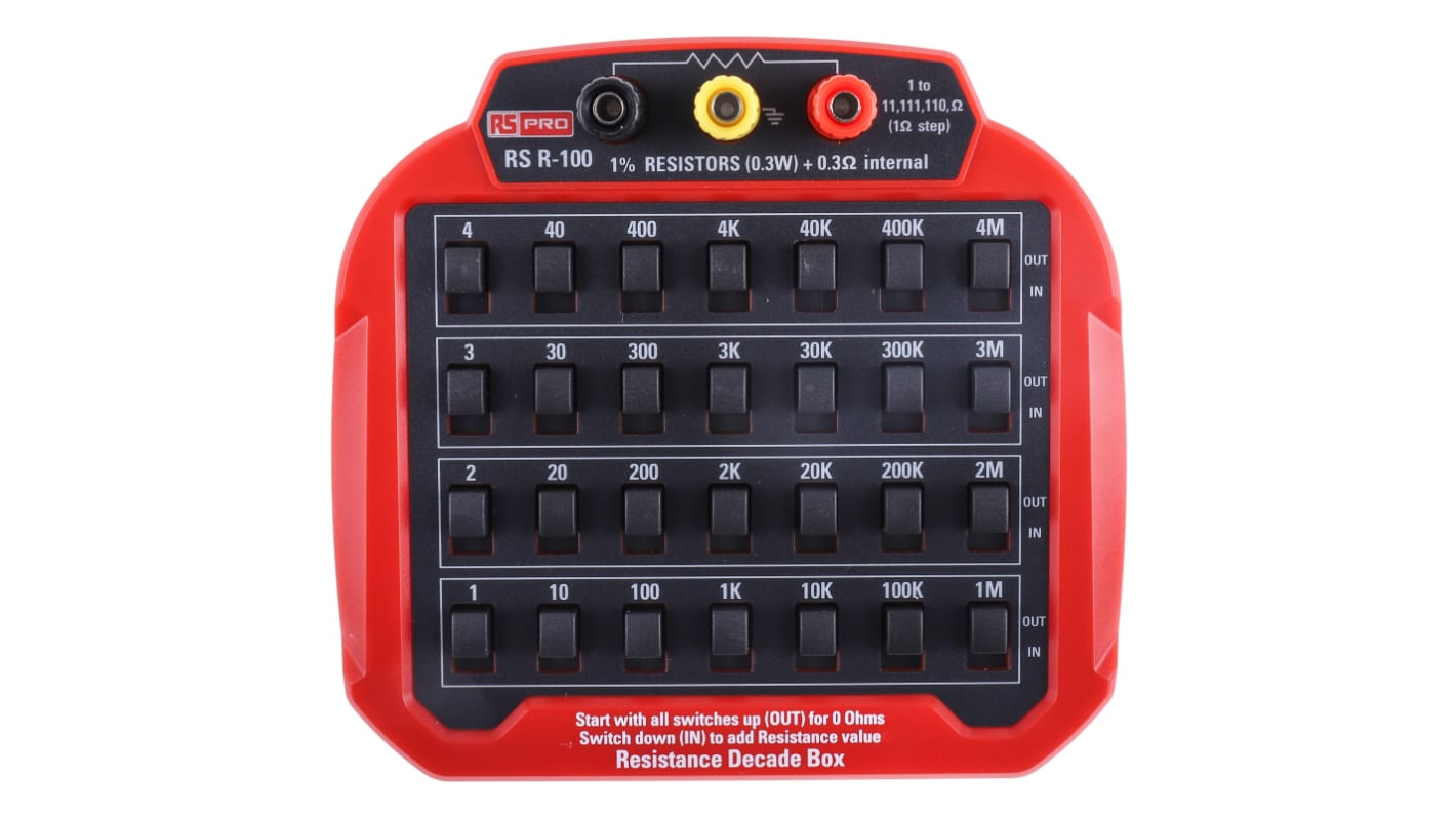 RS PRO Resistance Decade Box, Absolute Maximum Resistance Measurement 11.111MΩ