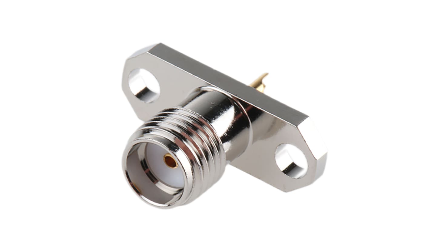 Telegartner, Jack Flange Mount SMA Connector, 50Ω, Solder Termination, Straight Body