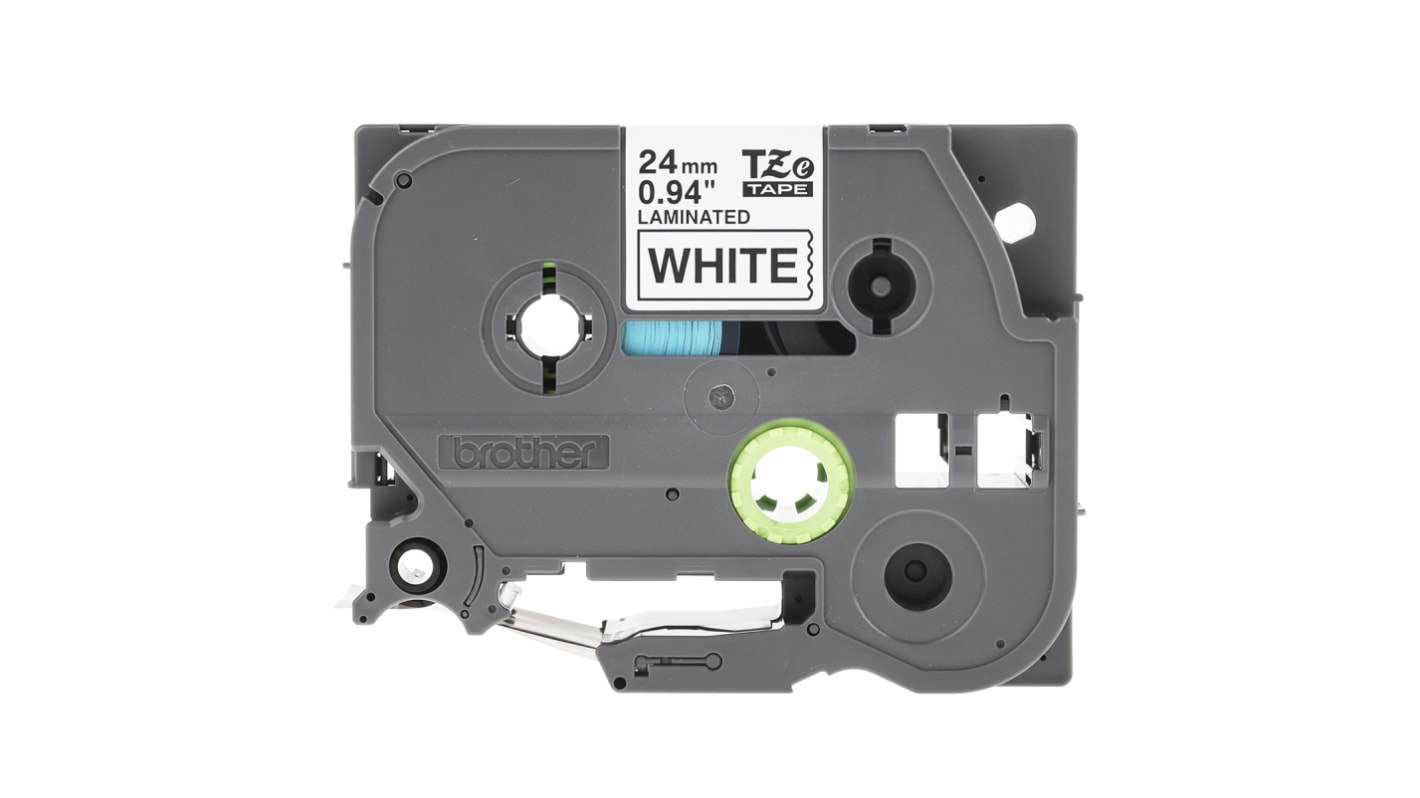 Brother Black on White Label Printer Tape, 8 m Length, 24 mm Width