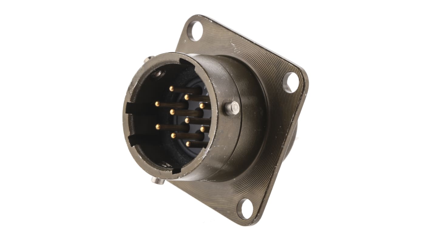 Souriau Sunbank by Eaton, 851, Copper Alloy 10 Way Panel Mount MIL Spec Circular Connector Receptacle, Pin