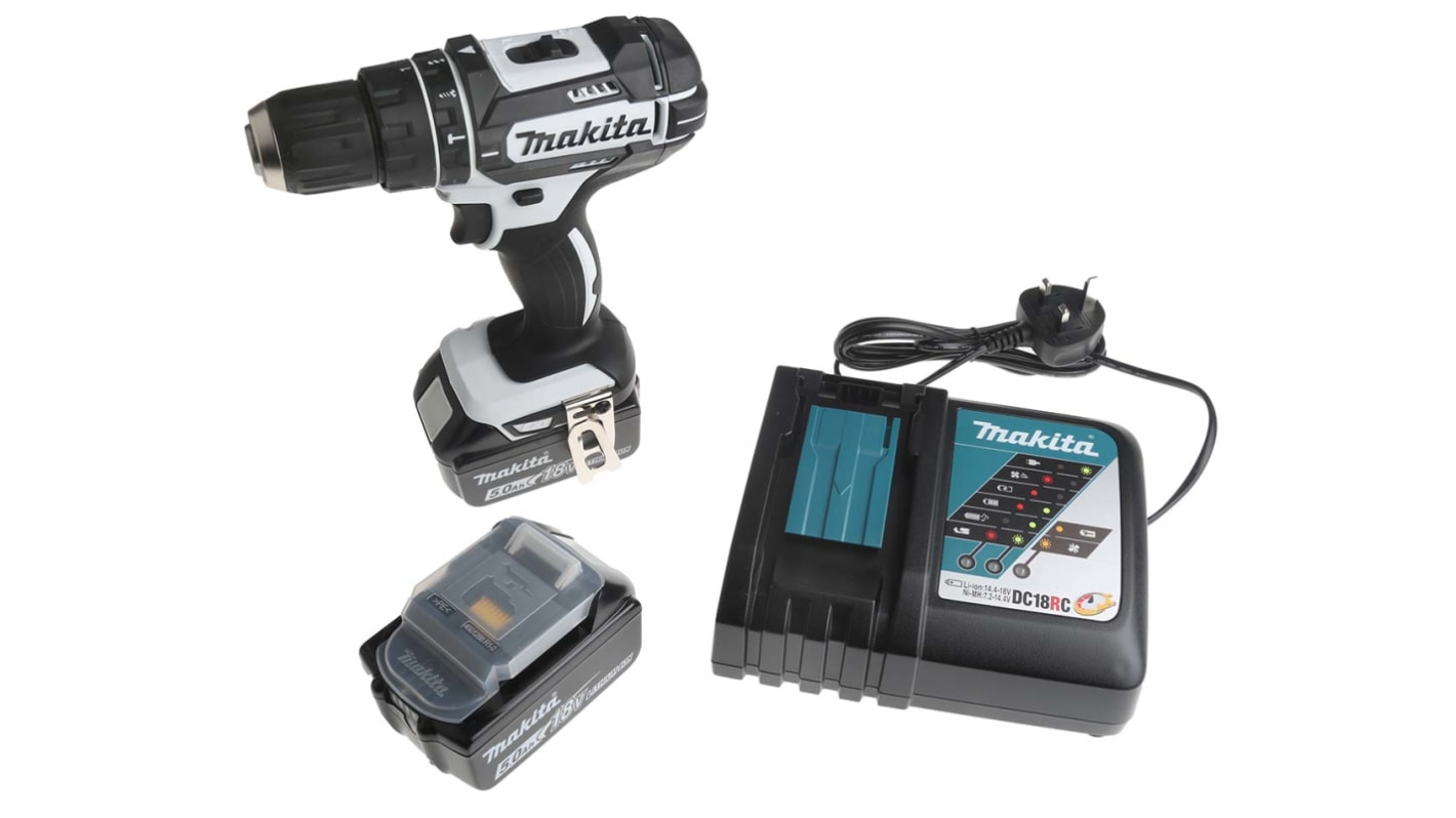 DHP482RTWJ Makita LXT Keyless 18V Cordless Drill Driver Li Ion Type G British 3 Pin RS