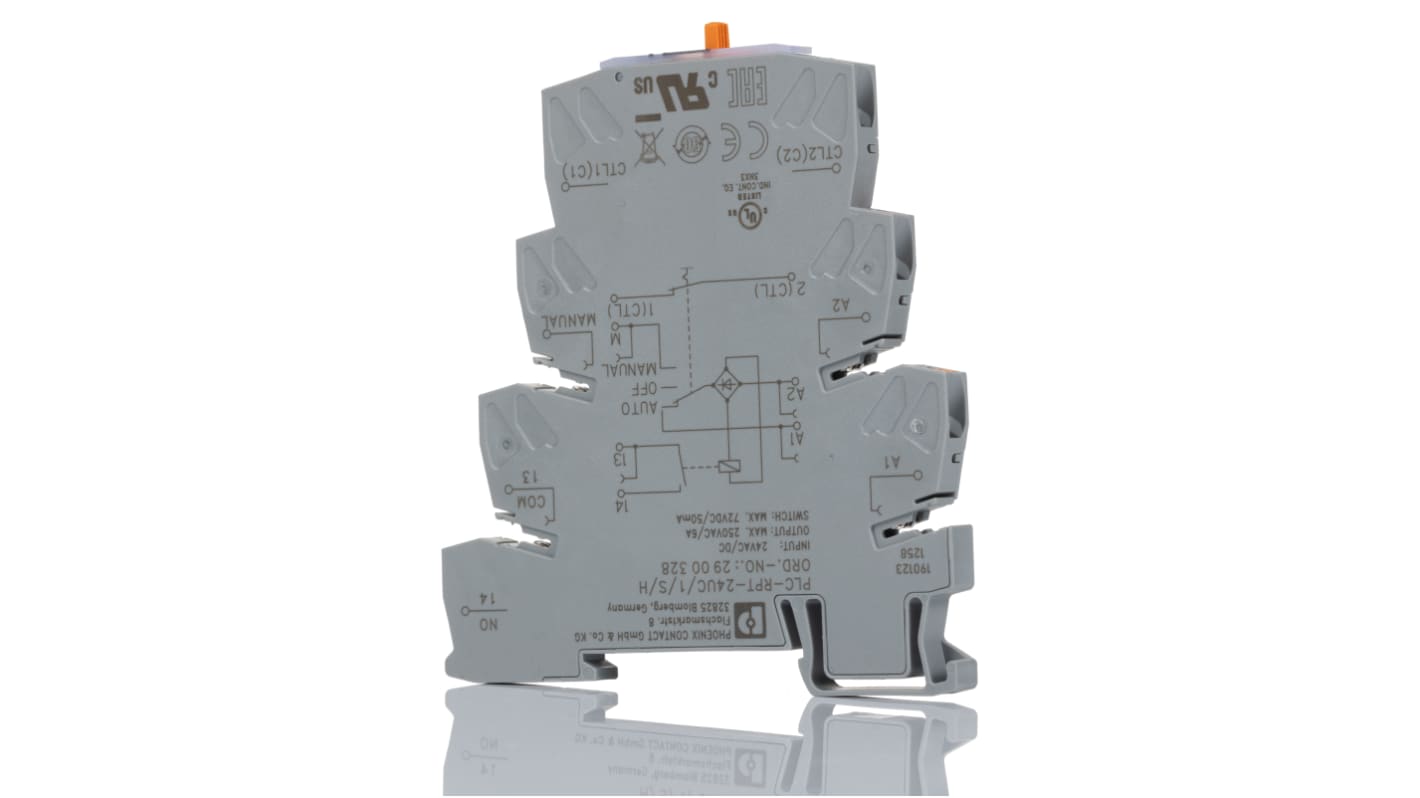 Phoenix Contact PLC-RPT-24UC/1/S/H DIN-Schienen Halbleiterrelais, 1-poliger Schließer 250V ac/dc / 6 A