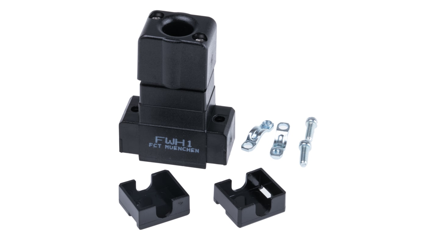 FCT from Molex 9针D-Sub外壳, ABS壳体, 直向, E尺寸, 黑色, FWH系列