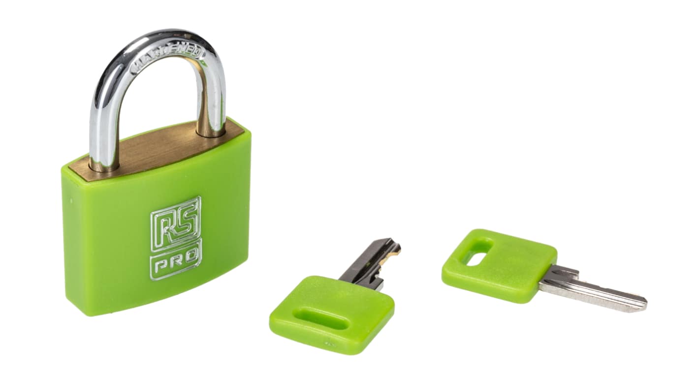 RS PRO Key Brass Padlock, Keyed Alike, 6mm Shackle, 40mm Body
