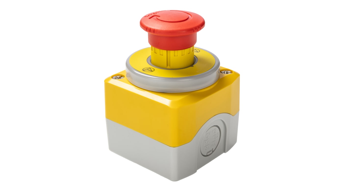 Schneider Electric XALK Series Twist Release Illuminated Emergency Stop Push Button, Surface Mount, 1NO + 2NC
