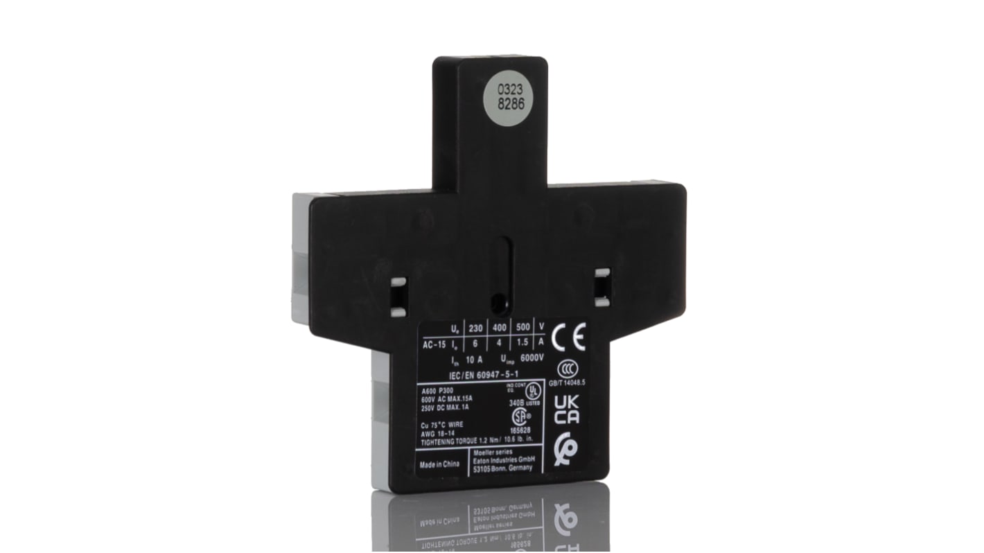 Eaton Auxiliary Contact, 2 Contact, 1NC + 1NO, Side Mount