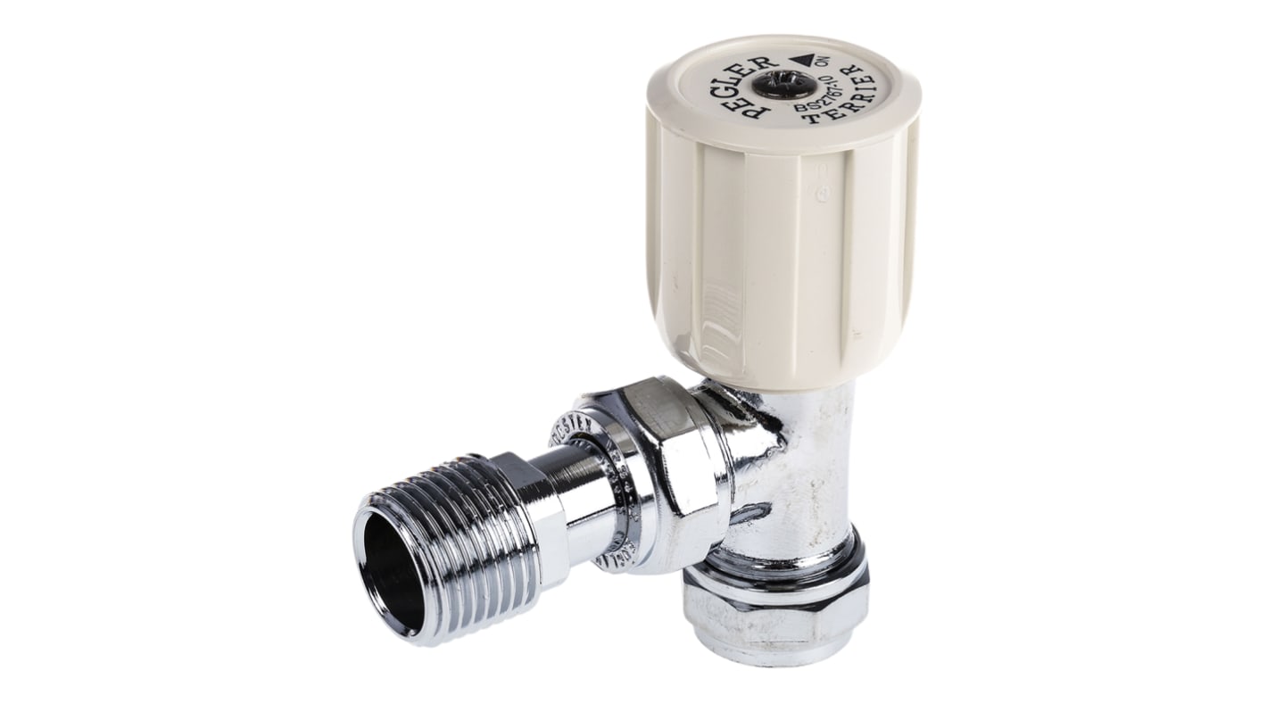 Pegler Yorkshire Chrome Plated Brass 15 mm Compression to 1/2 in BSP Manual Radiator Valve