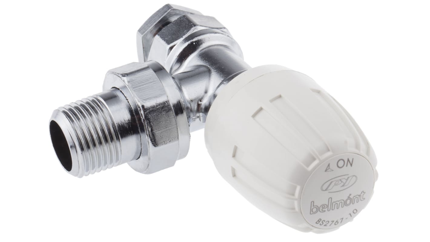 Pegler Yorkshire Chrome Plated Brass 15 mm Compression to 1/2 in BSP Manual Radiator Valve