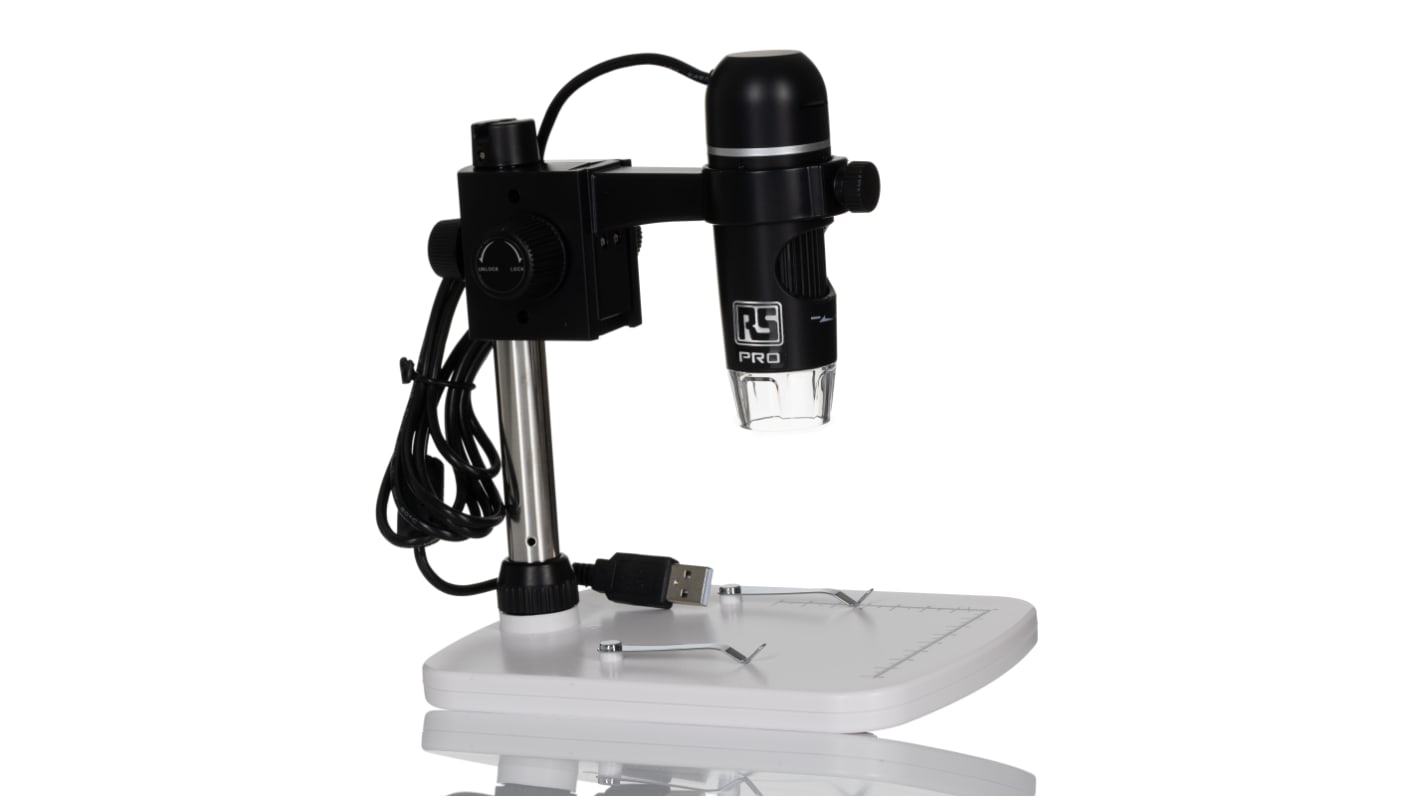 RS PRO USB Digital Mikroskop, Vergrößerung 20x → 200x 30fps Beleuchtet, LED, 5 Megapixel