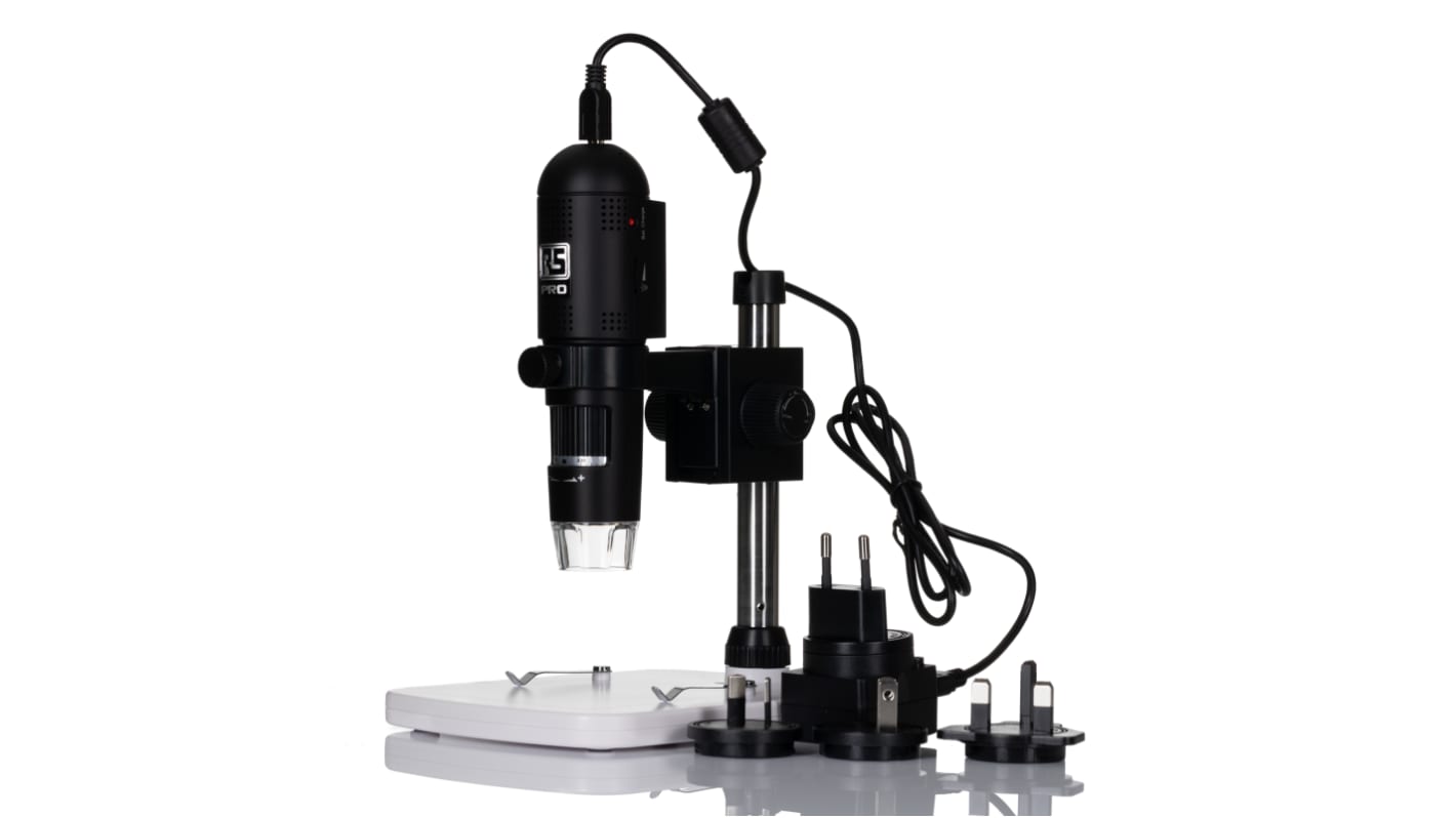 Microscopes numériques RS PRO, grossissement de 10 → 230X, 3M, 5M, 8M, 12M pixels