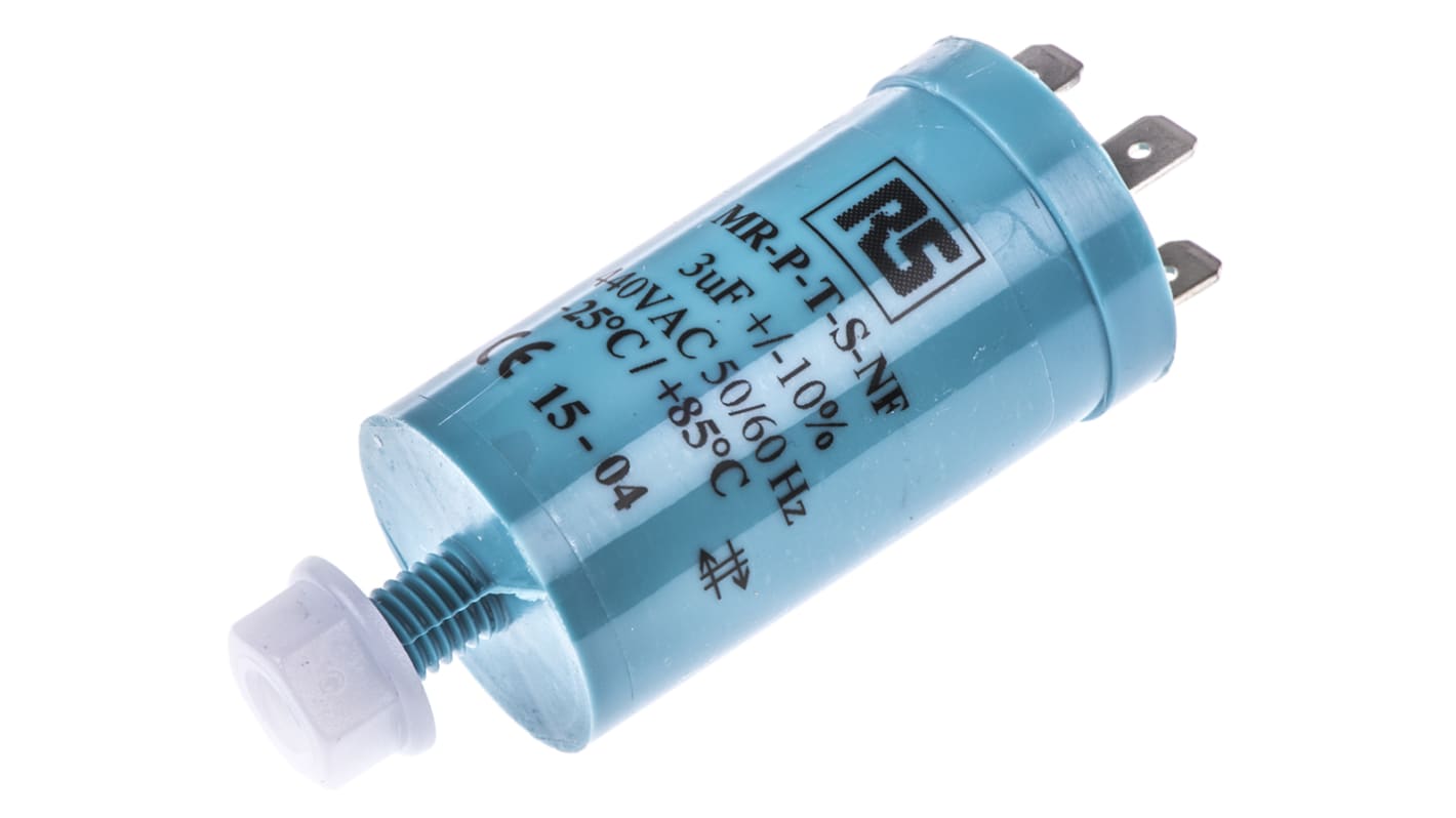 RS PRO フィルムコンデンサ, 440V ac, 3μF, スクリューマウント RS PRO フィルムコンデンサ, 440V ac, 3μF, スクリューマウント