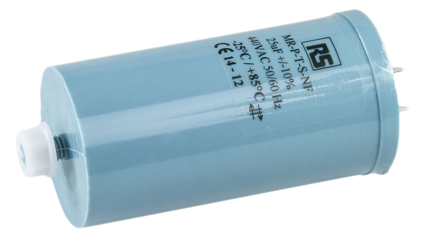 RS PRO Polypropylene Film Capacitor, 440V ac, ±10%, 25μF, Screw Mount