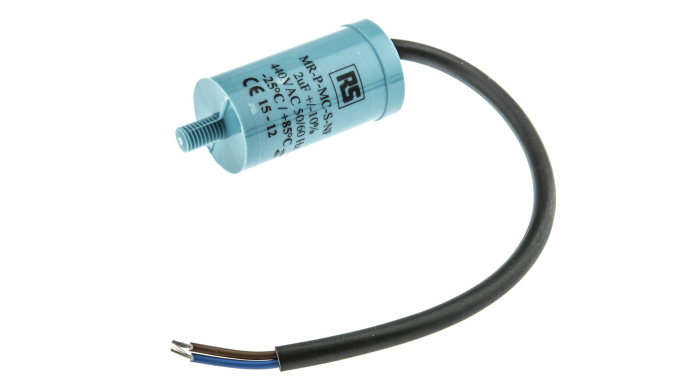 RS PRO 聚丙烯薄膜电容, 2μF, 440V 交流, 螺钉安装, ±10%容差