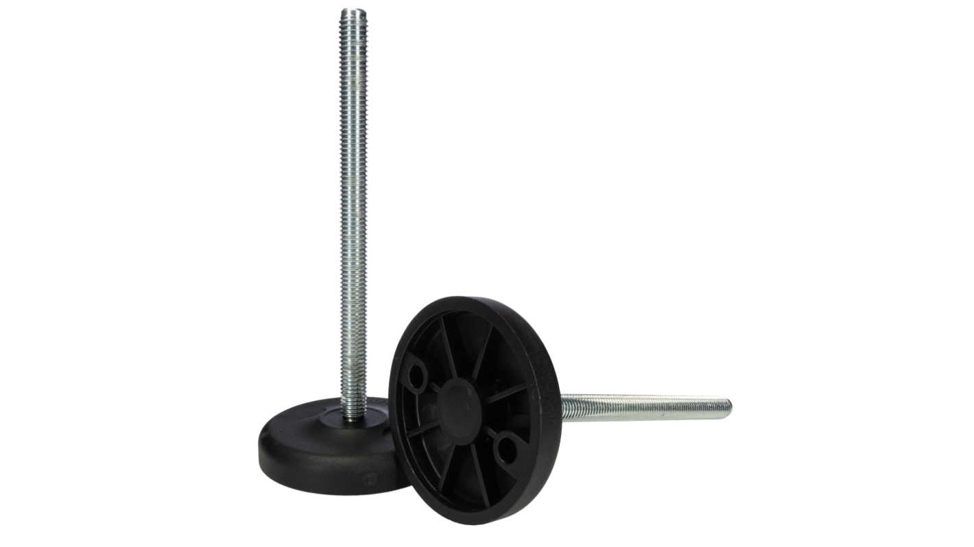 Pie ajustable RS PRO, rosca M12 x 150mm, carga máx. 1300kg, ángulo 30°