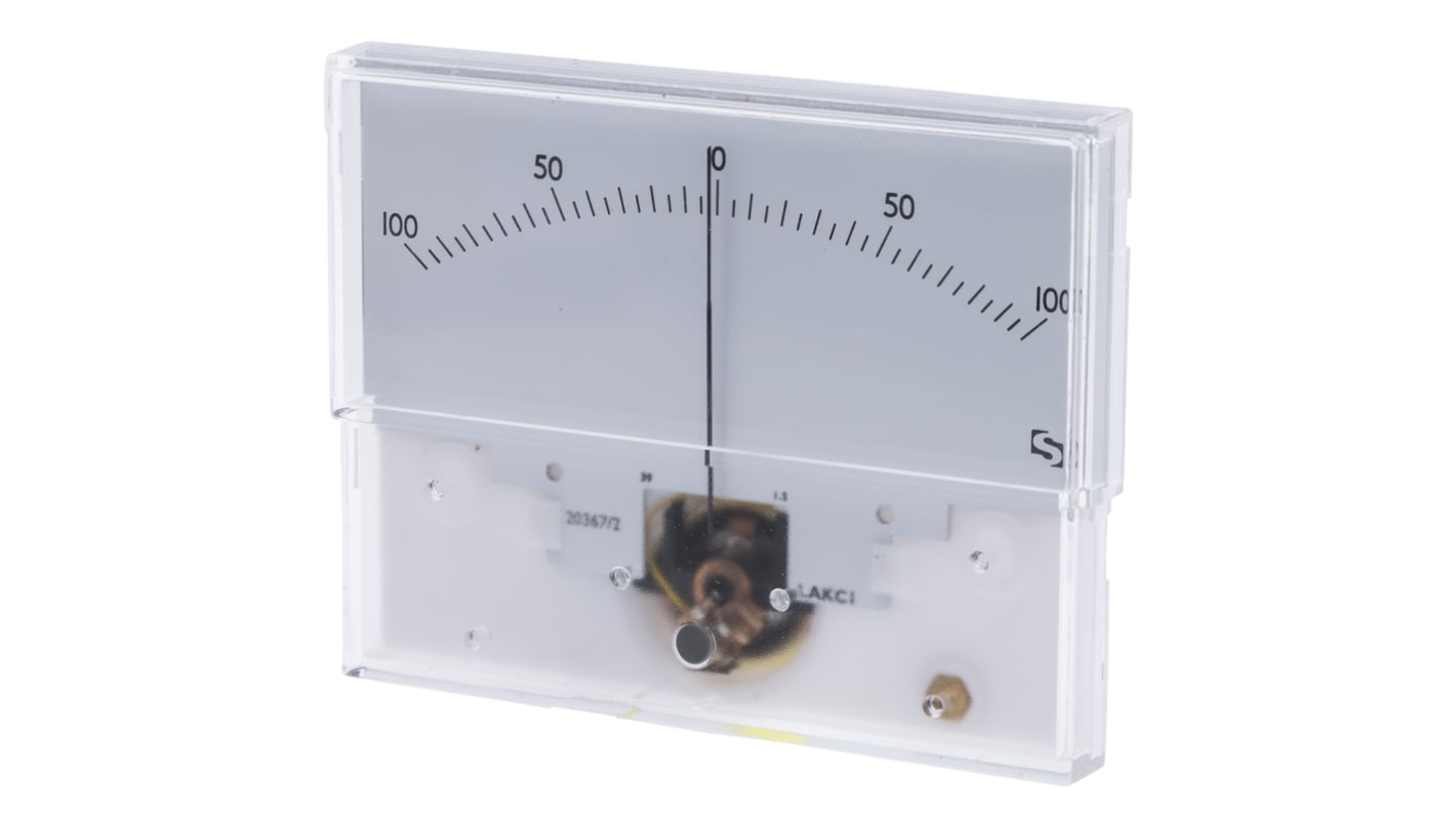 Sifam Tinsley Analogue Panel Ammeter 50μA DC, 40.5mm x 91.5mm, ±1.5 % Moving Coil