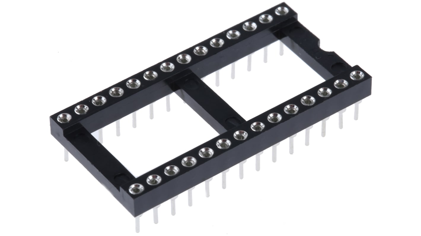 Winslow 2.54mm Pitch Vertical 28 Way, Through Hole Turned Pin Open Frame IC Dip Socket, 5A