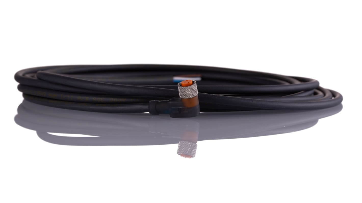 Cable de conexión Lumberg Automation, con. A M8 Hembra, 4 polos, con. B Sin terminación, cod.: A, long. 5m, 30 V, 4 A,