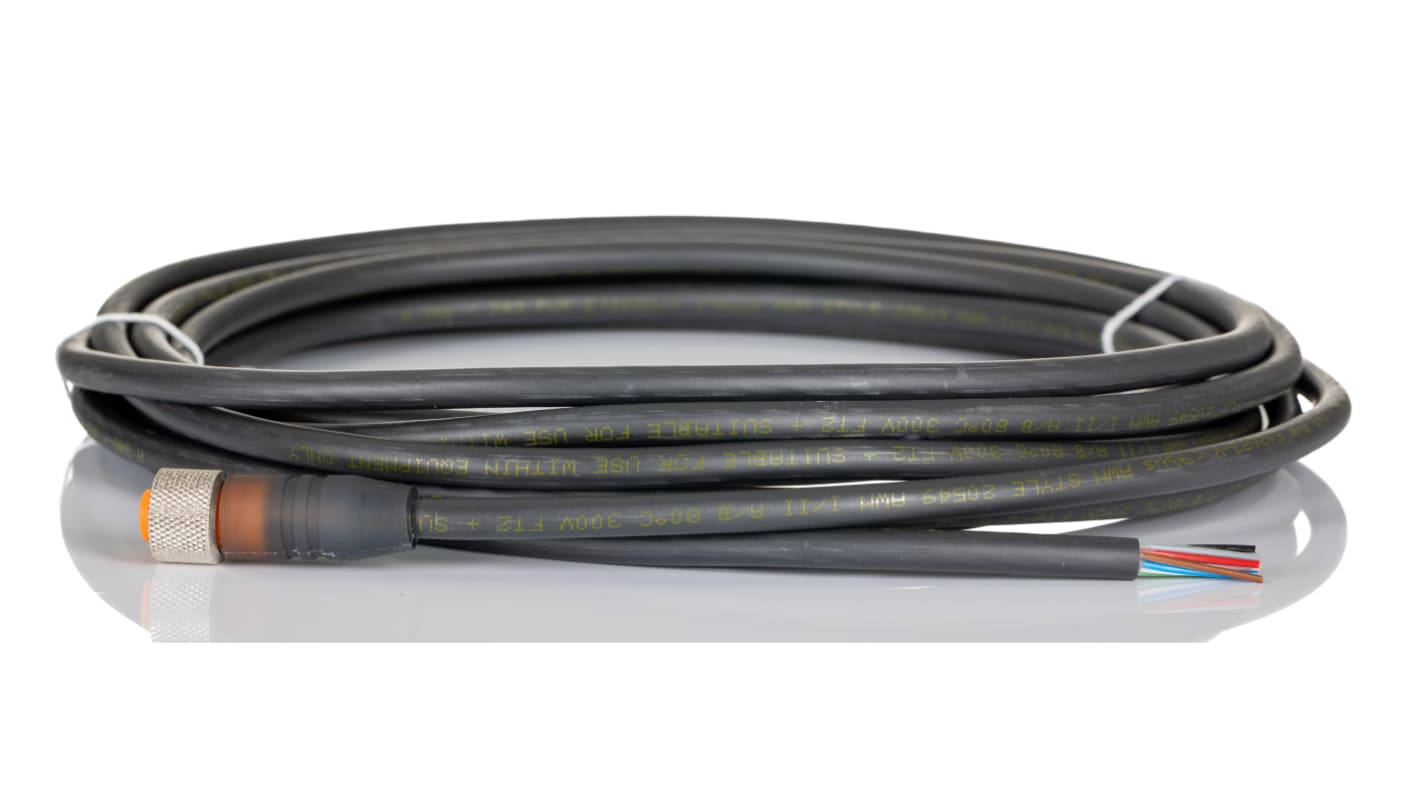 Cable de conexión Lumberg Automation, con. A M12, 12 polos, con. B Sin terminación, cod.: A, long. 5m, 30 V, 1,5 A,