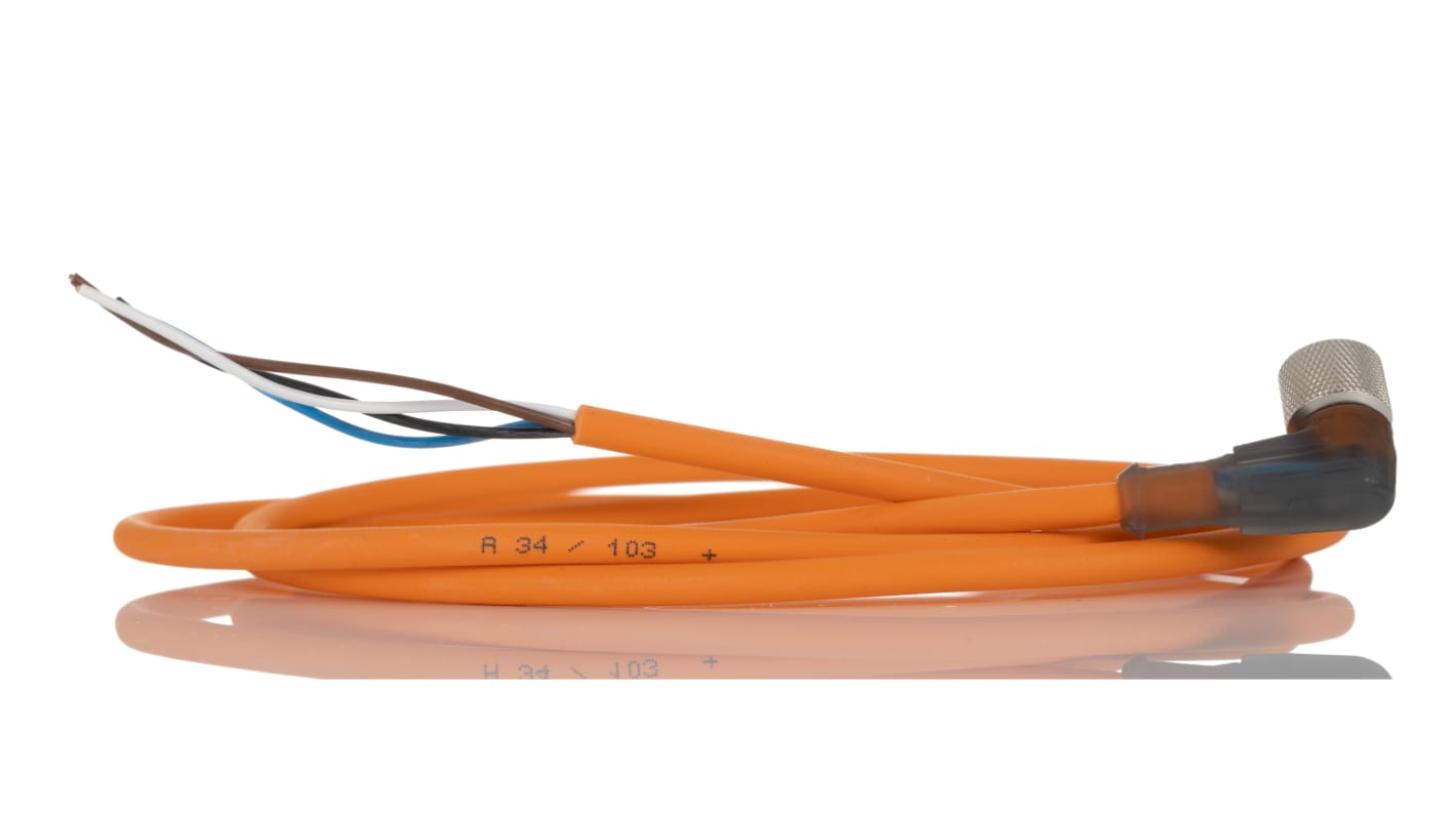 Lumberg Automation Right Angle Female 4 way M12 to Unterminated Sensor Actuator Cable, 1.5m