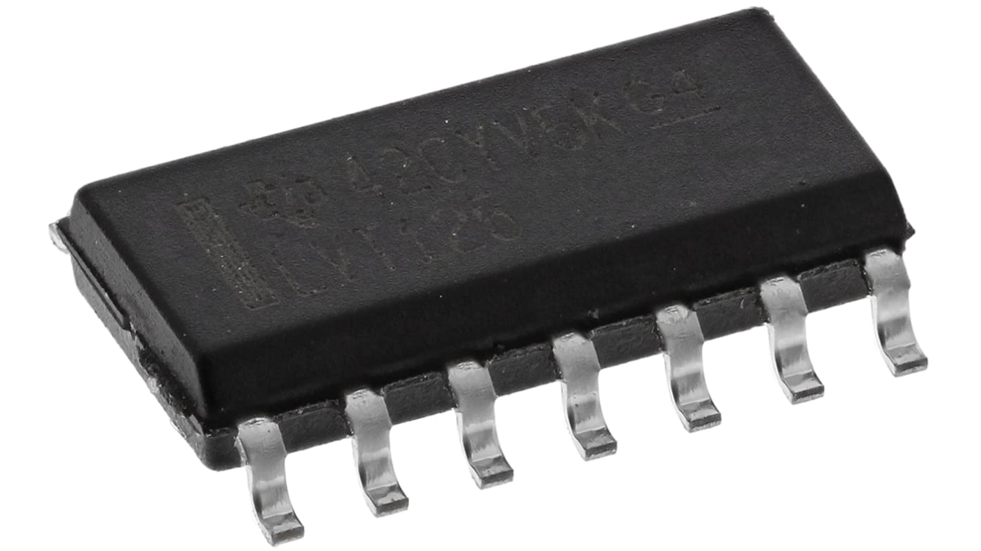 SN74LVT125D, 4-Channel Bufor, sterownik liniowy, LVT, 3 stany, Nieodwracana 14-pinowy SOIC Nie