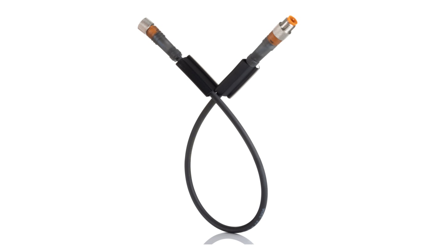 Lumberg Automation Straight Male 3 way M8 to Straight Female 3 way M8 Sensor Actuator Cable, 300mm