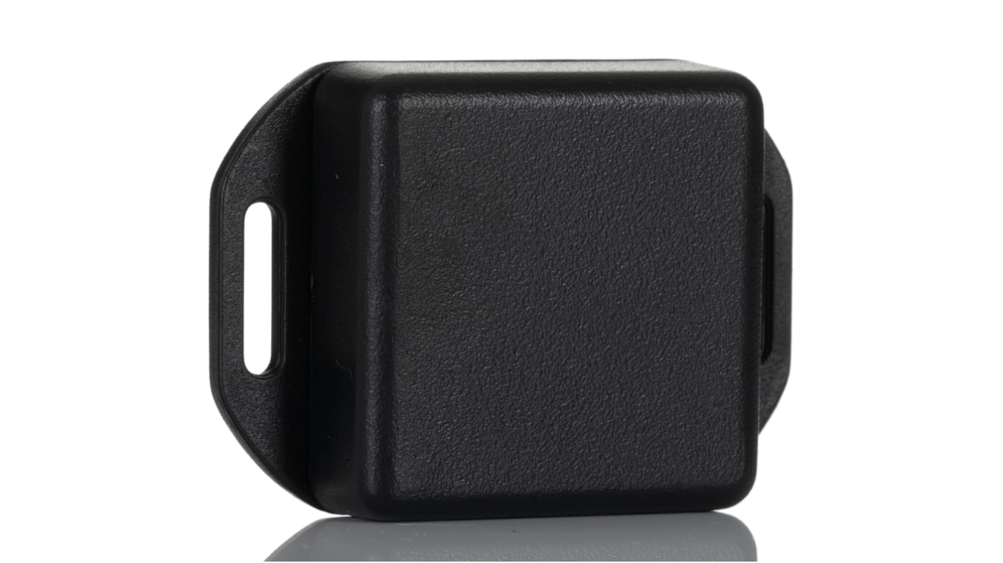 Hammond 1551 Series Black ABS Enclosure, IP54, Flanged, Black Lid, 40 x 40 x 15mm