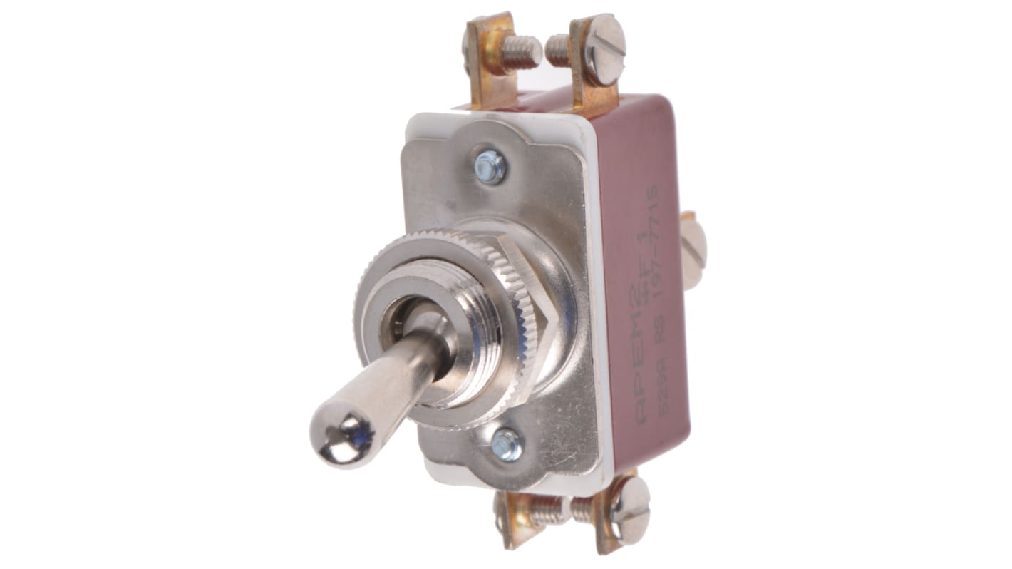 APEM Toggle Switch, Panel Mount, On-On, DPST, Screw Terminal