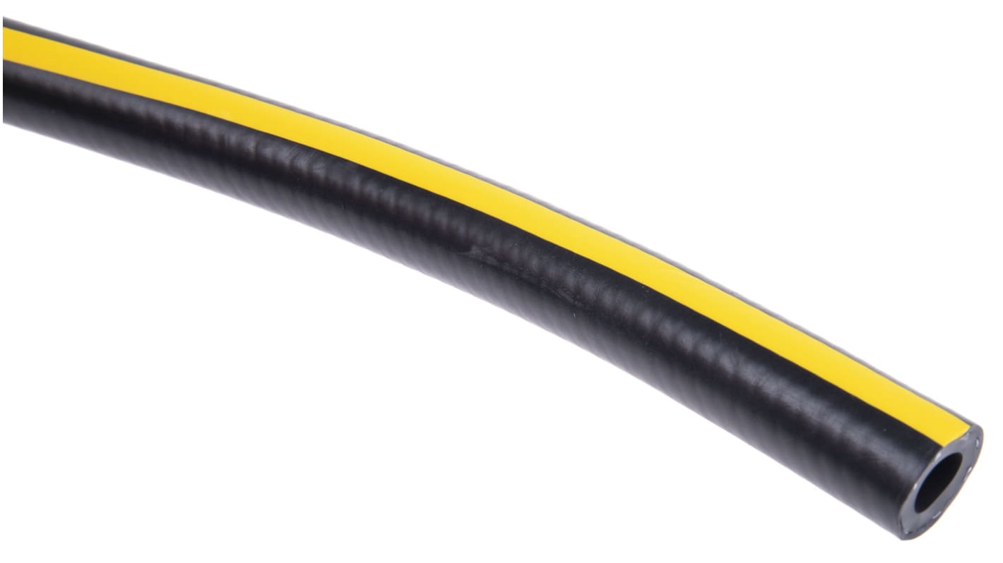 RS PRO TPE, Hose Pipe, 10mm ID, 18mm OD, Black, Yellow, 30m