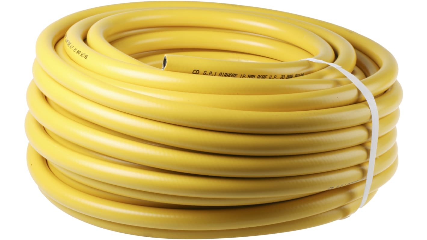 RS PRO TPE, Hose Pipe, 12.5mm ID, 22mm OD, Black, Yellow, 30m