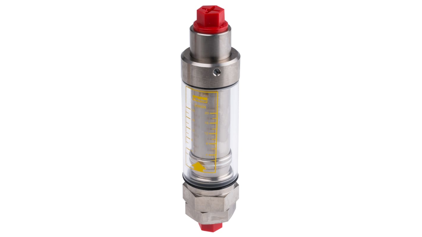 Parker UCC Flowline Series Variable Area Flow Meter for Liquid, 2 L/min Min, 20 L/min Max