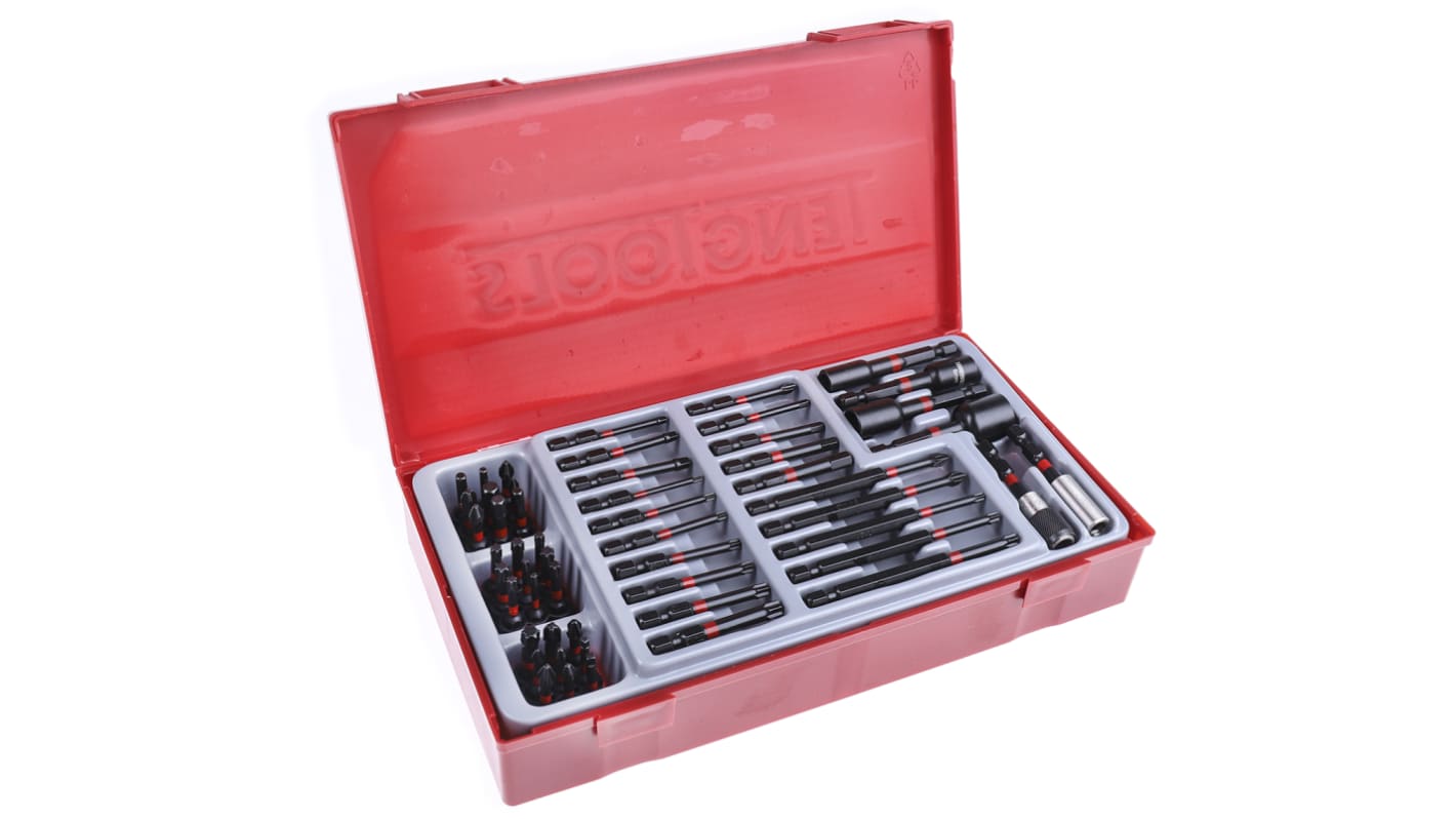 Teng Tools Bits set 53 Pieces, Hexagon, Phillips, Slotted, Torx