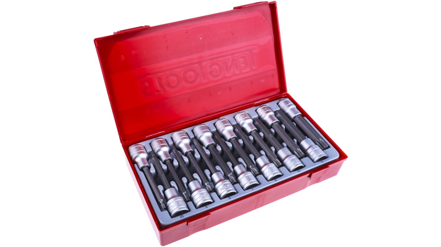 Teng Tools 15-Piece Metric 1/2 in Bit Socket Set , Hex Bit; Torx Bit