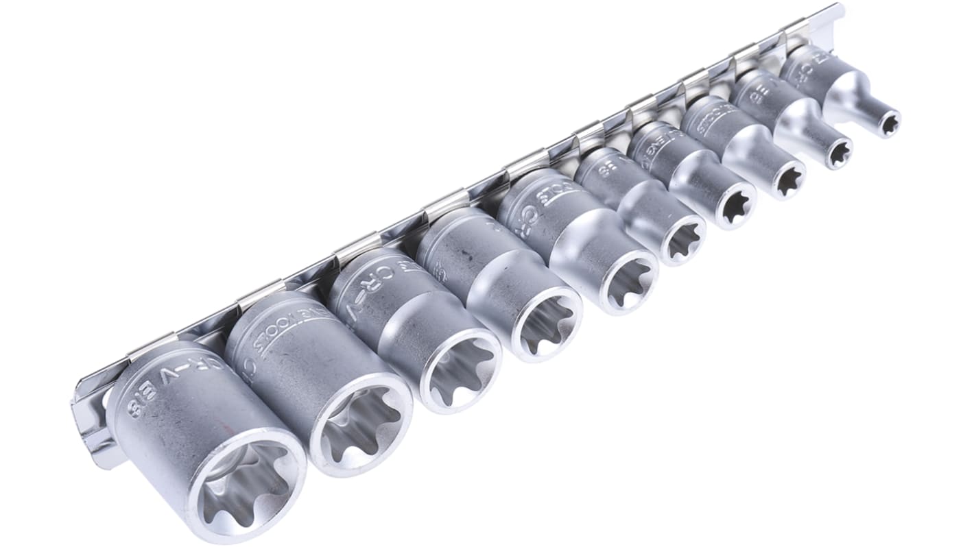 Teng Tools 10-Piece 1/4 in Standard Socket Set, e-Torx