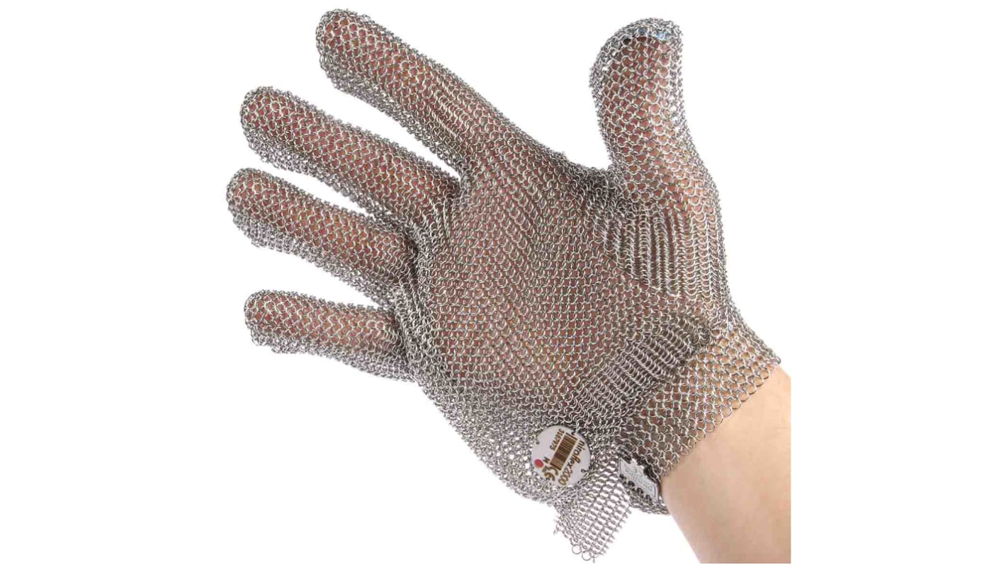 Guanti da lavoro Polyco Healthline Metallica, Tg. 8, in Acciaio inox, col. Grigio