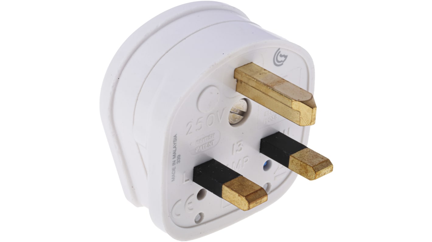 MK Electric 13A电源插头, 电缆安装, 非标准 MK, 白色