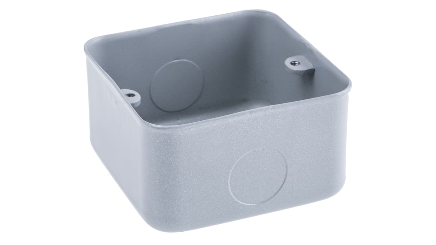 MK Electric 两位底盒, 铝制, IP20, 73 x 73 x 40mm, 银色, Metalclad系列