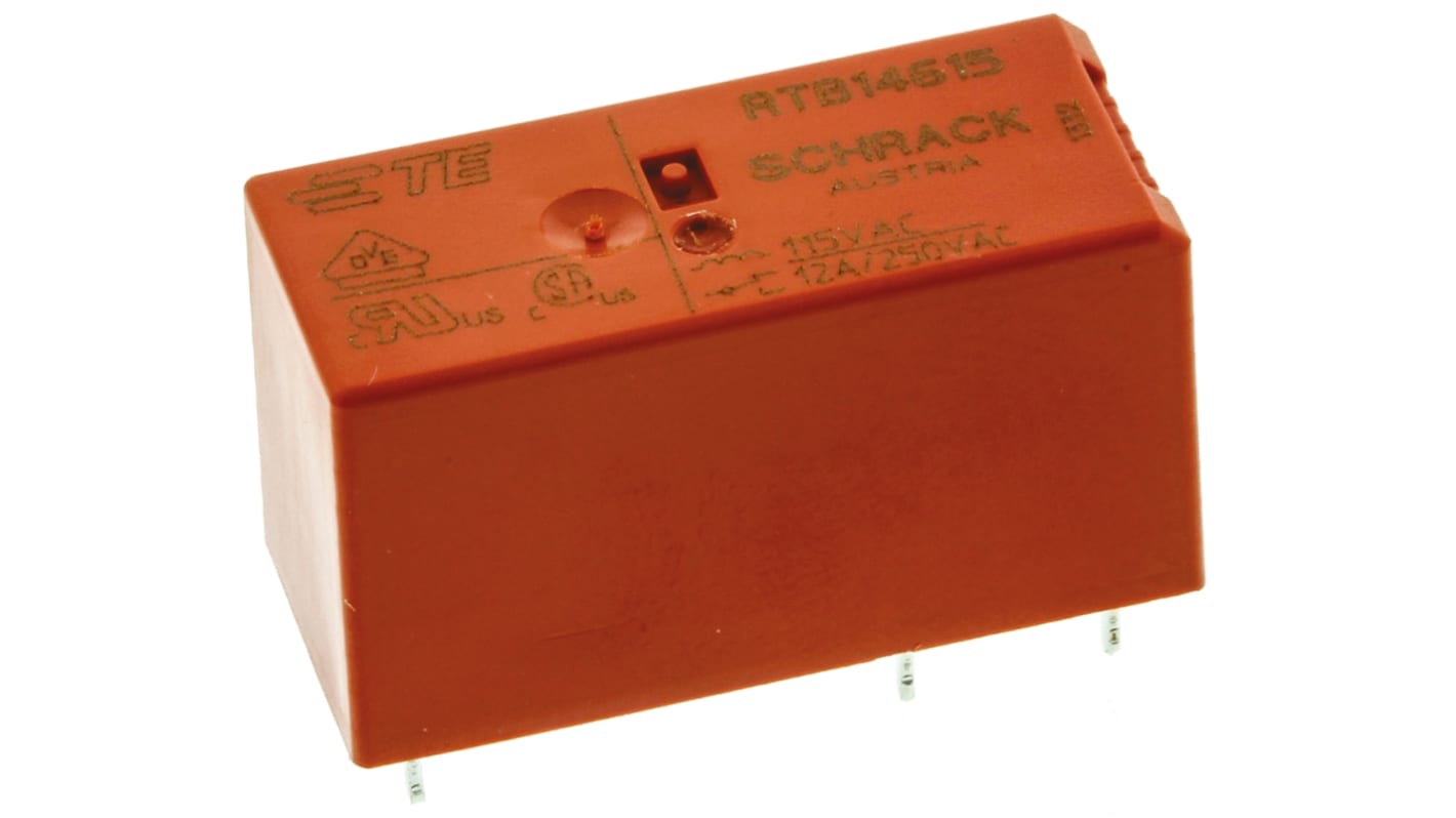 TE Connectivity PCB Mount Non-Latching Relay, 115V ac Coil, 12A Switching Current, SPDT