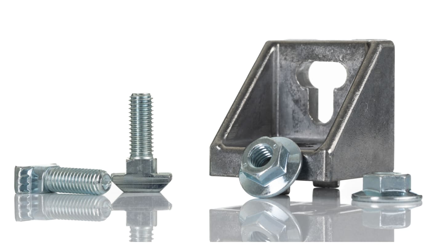 Staffa di montaggio Bosch Rexroth in Alluminio, Alluminio pressofuso, per profili da 40 mm → 60 mm, scalanatura da