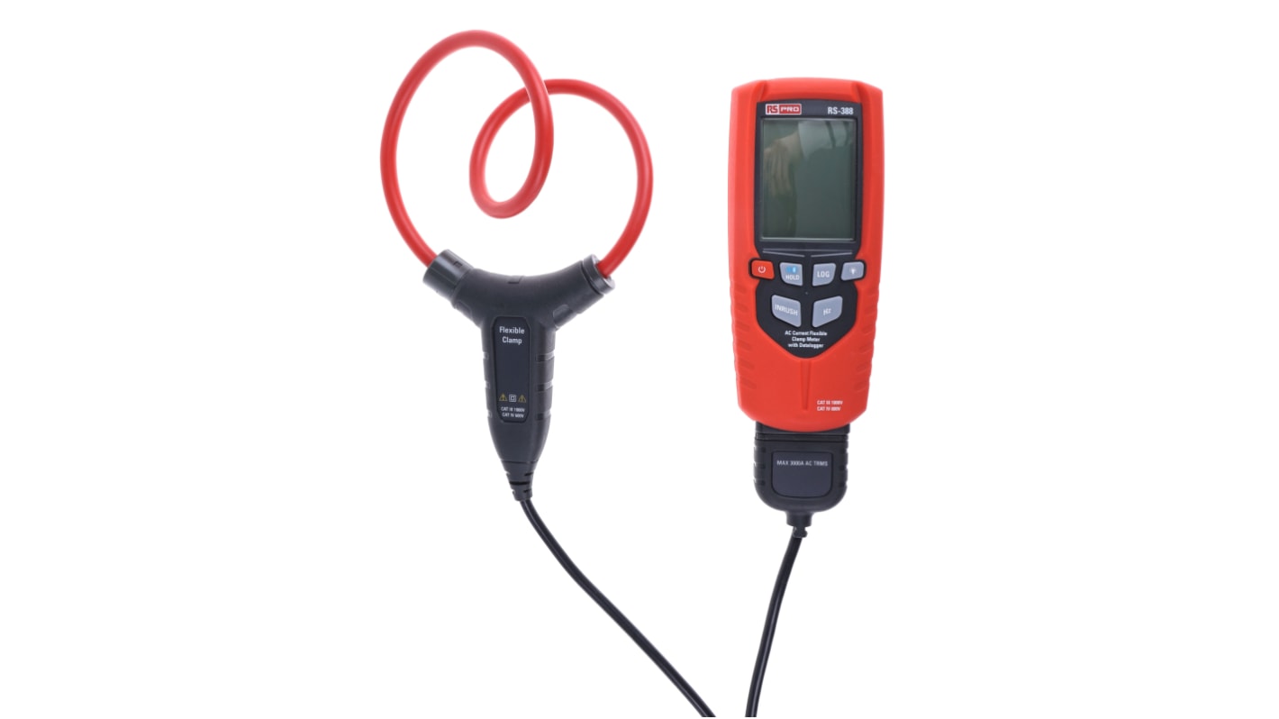 RS PRO DT-388 Clamp Meter Bluetooth, Max Current 3000A ac CAT III 1000V