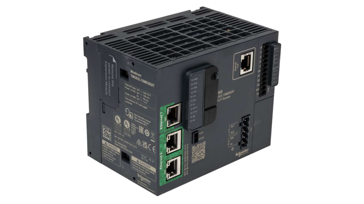 Sterownik logiczny Schneider Electric M262 4 4 Ethernet IP/Modbus TCP, łącze szeregowe, Modbus RTU i ASCII<BR/>, HTTP<BR/>,