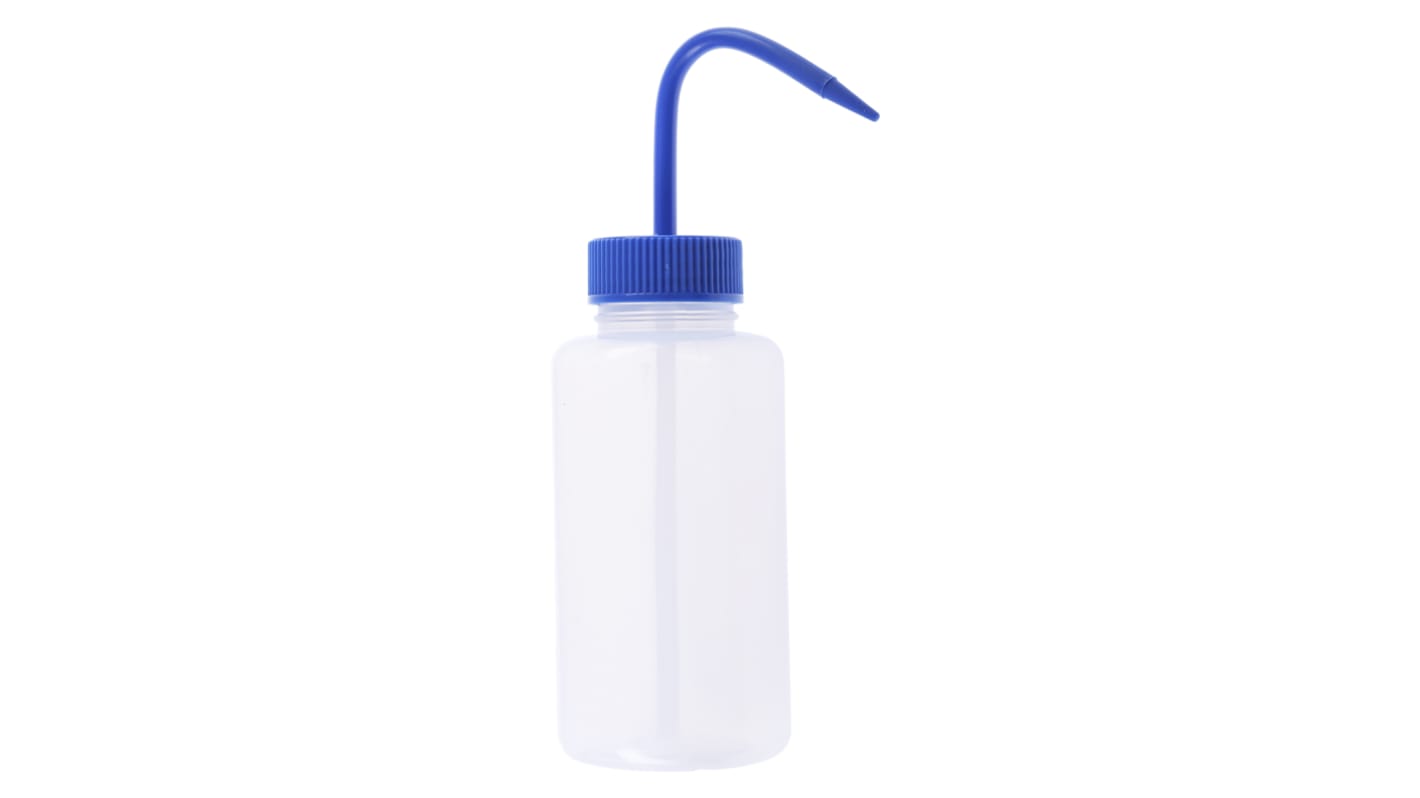 RS PRO 500ml LDPE Wide Neck Wash Bottle