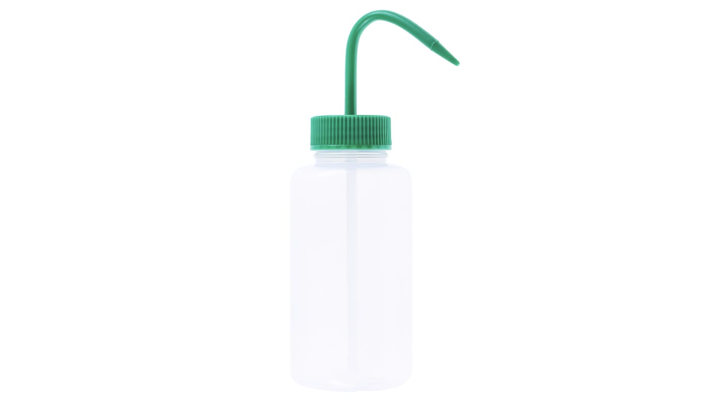 RS PRO 500ml LDPE Wide Neck Wash Bottle