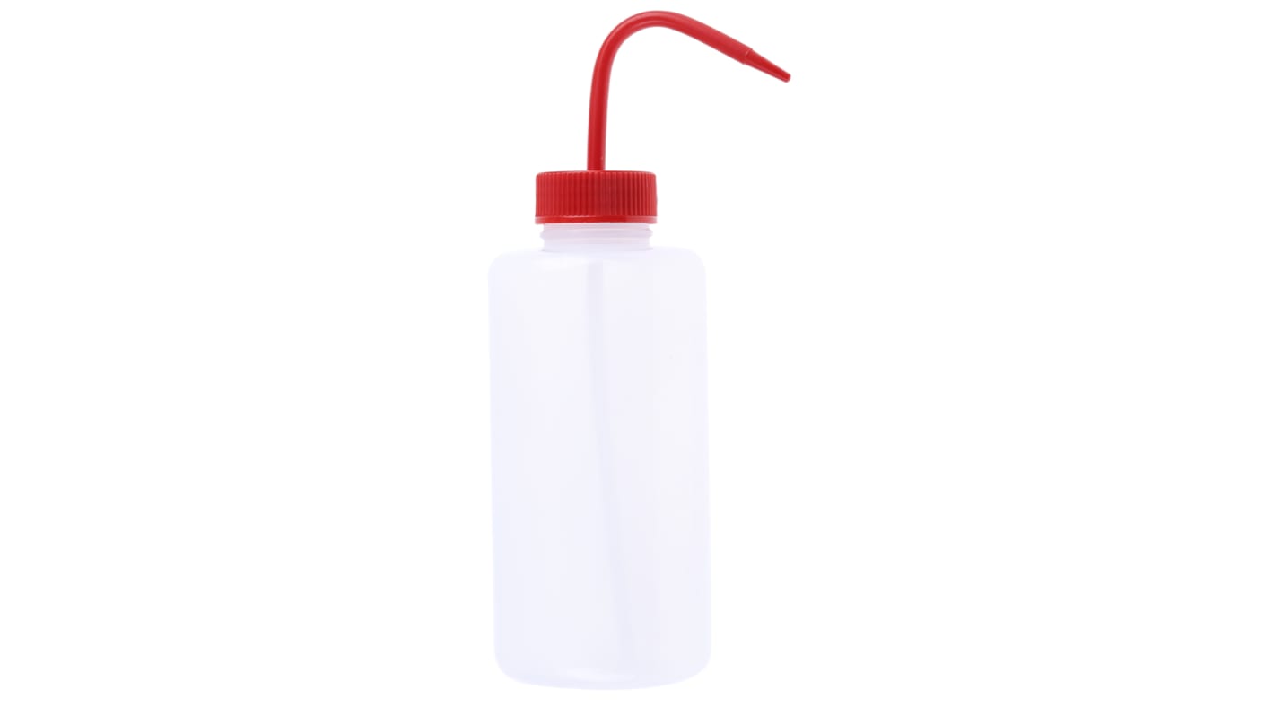 RS PRO 1L LDPE Wide Neck Wash Bottle