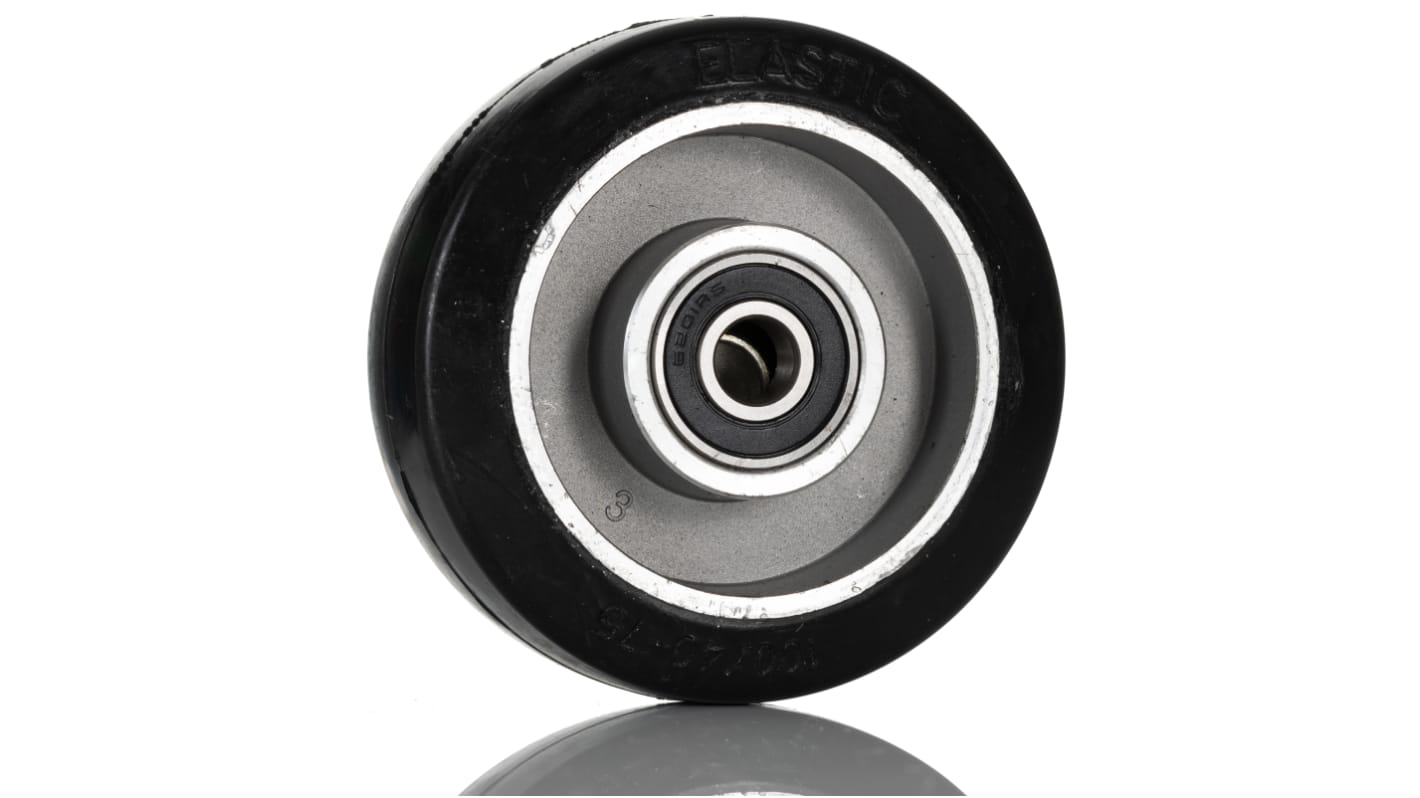 Kółko do wózka, Lite, Guma, Czarny, obc.: 160kg, śred.: 100mm, szer.: 40mm